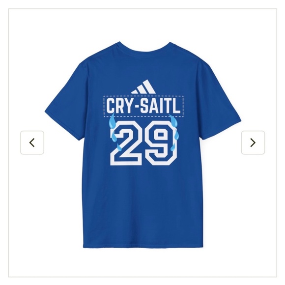 Adidas Edmonton "Losers Cry-Saitl" NHL Jersey Style T-Shirt. Home or Away - Picture 2 of 6